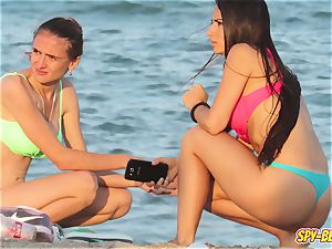 spycam Beach molten Blue bathing suit g-string amateur teenage video