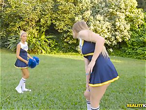 Amber Gray and Selena Sosa lezzie cheerleader fuck-a-thon